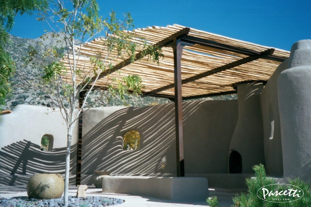 residential shade structure solid steel frame