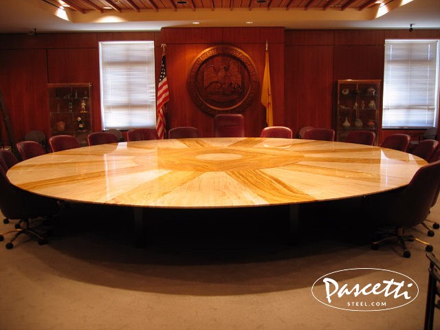 conference reception large steel frame support granite top