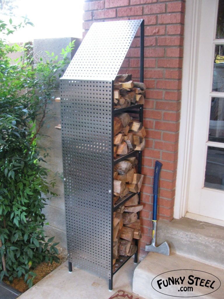 large firewood storage rack