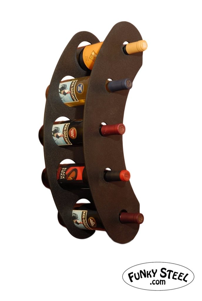 funky steel wall mounted wine racks