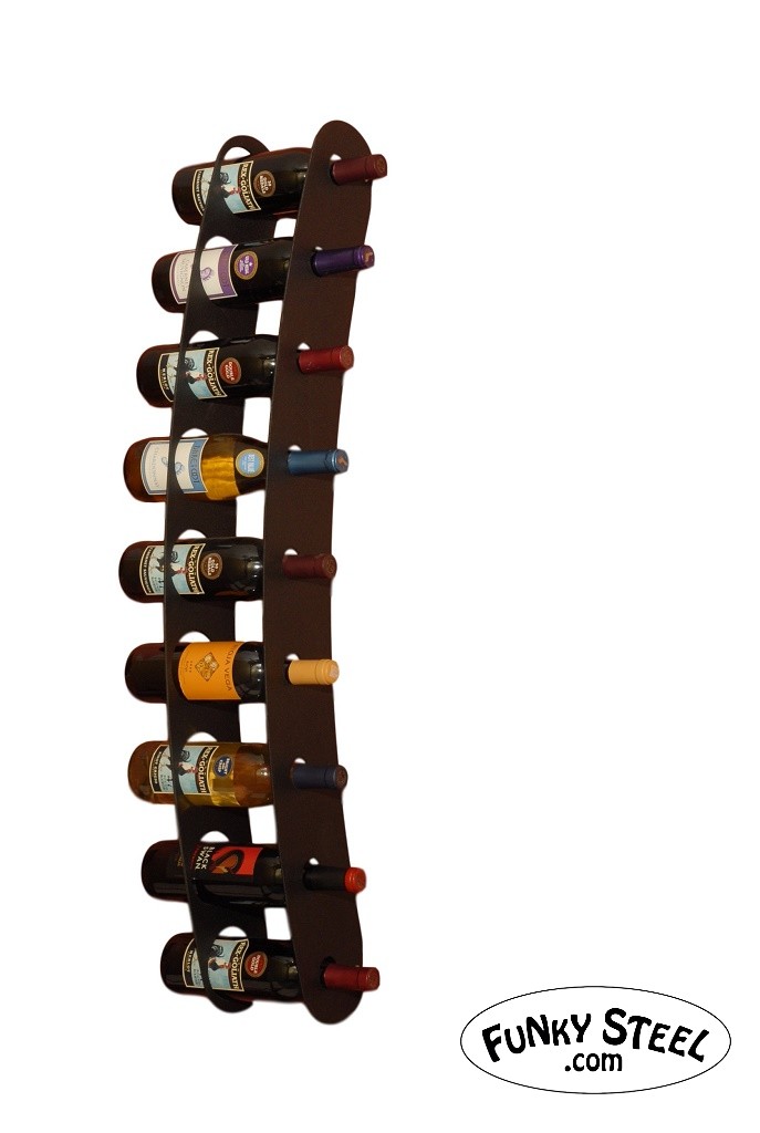 funky steel wall mounted wine racks