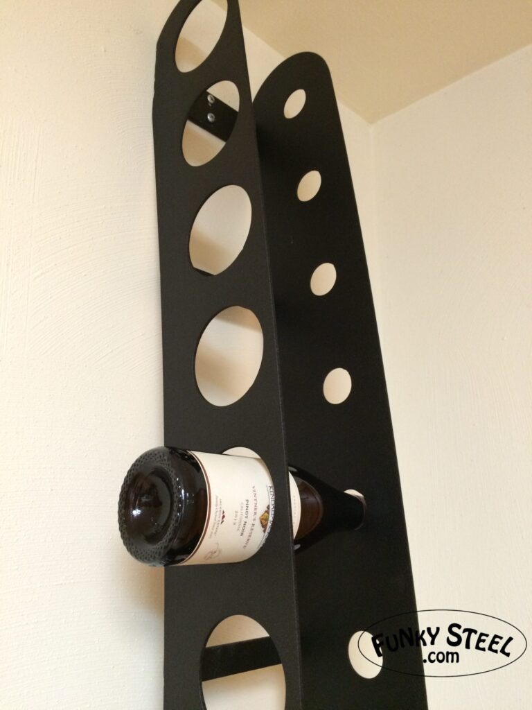 funky steel wall mounted wine racks